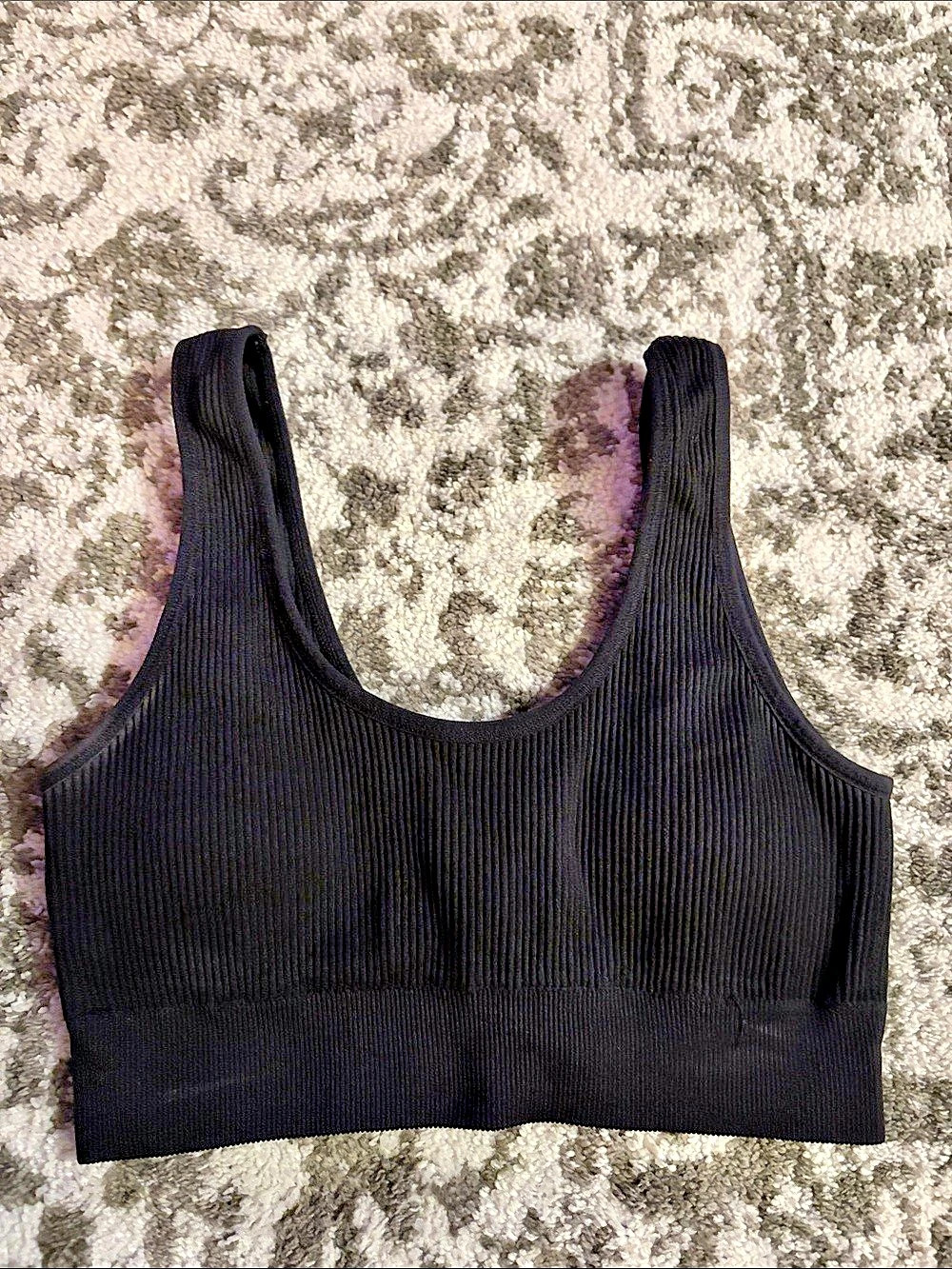 aerie Superchill Seamless Rib Padded Scoop Bralette Black Small
